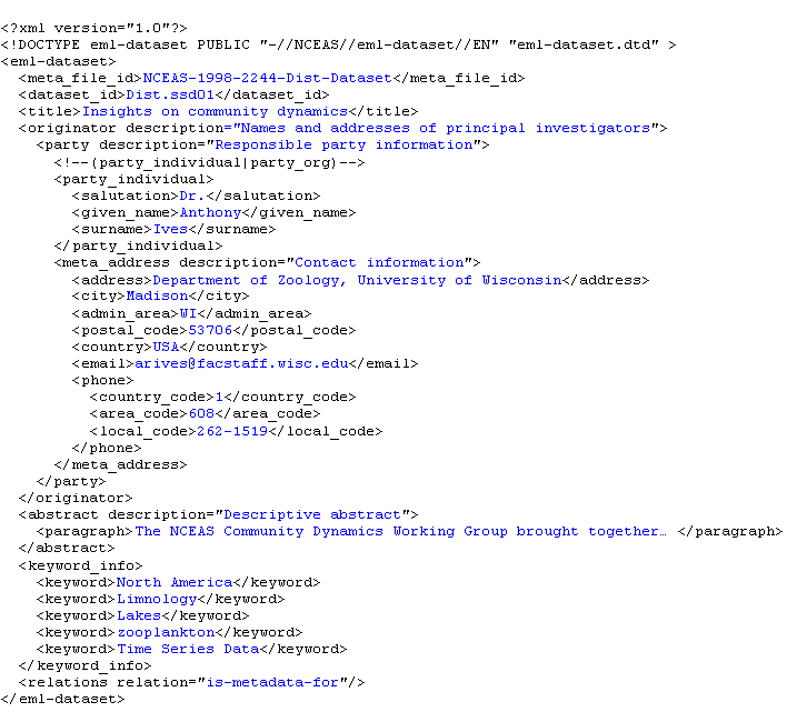 sample XML document